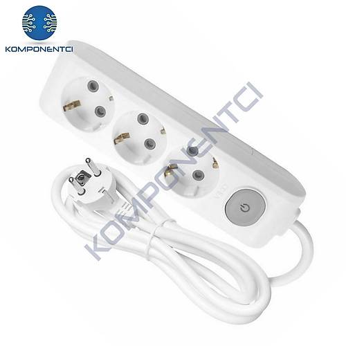 Viko Multi-Let ��l� Grup Priz Anahtarl� Toprakl� Kablolu �ocuk Korumal� 2 Mt