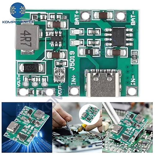 TP4056 Pil �arj ve Voltaj Y�kseltici 3.7V 4.2V Type-C Usb