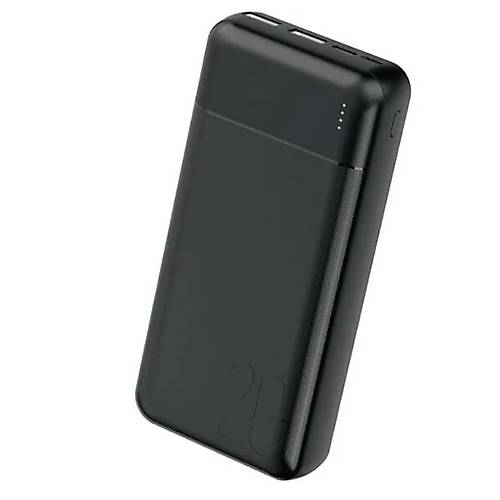 PW-105 2.4A LED I��kl� Type-C Mikro Giri�li 2 x USB-A ��k�� 20.000mAh Powerbank