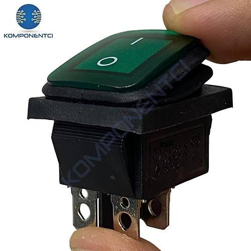 IC-104W Geni� K�r�kl� I��kl� Anahtar On-Off 4P Ye�il