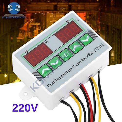 ZFX-ST3012 220V �ift R�le ��k��l� Termostat - S�cakl�k Kontrol Cihaz�