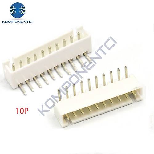 10 Pin JST-XH 2.54 Tunik Konnektr Erkek Eik 90