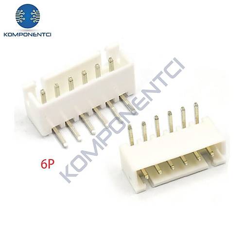 6 Pin JST-XH 2.54 Tunik Konnekt�r Erkek E�ik 90�