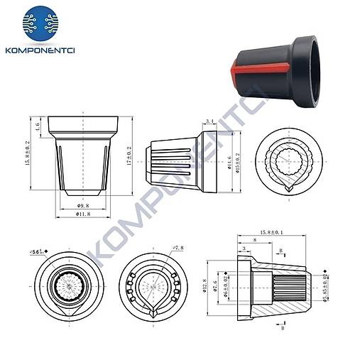 Pot Ba�l��� - Potansiyometre D��mesi �izgili Ye�il