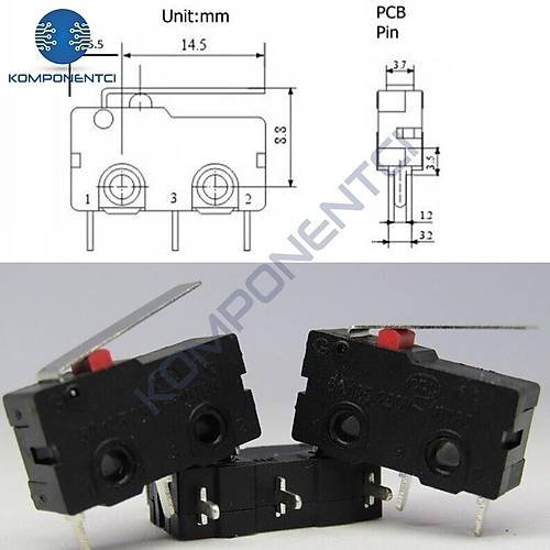 IC-166-0 Paletli Micro Switch ne PCB Bacak