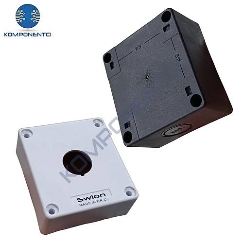 HJ9 22mm Buton�Kutusu Gri-Siyah Tekli