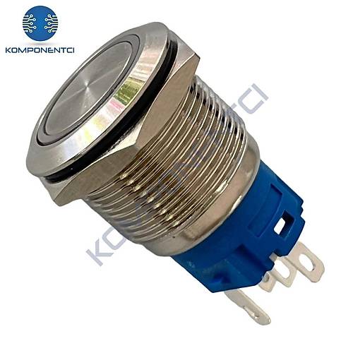 E1 19mm Metal Buton Kal�c�l� 12-24V K�rm�z� Led I��kl� 1NO/1NC