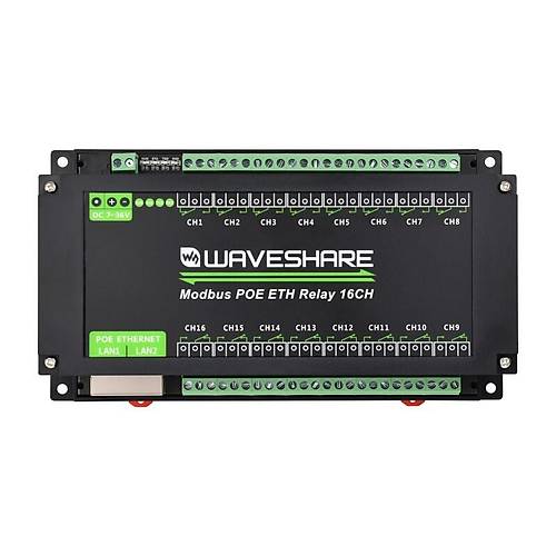 End�striyel 16 Kanall� Modbus RTU Ethernet R�le Mod�l� - PoE Ethernet Port