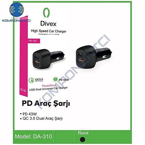 Divex 43W Type-C + USB QC 3.0Ara arj Cihaz DA-310