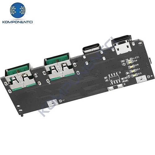 �ift USB 5V 22.5W Led'li Micro Type-C Powerbank H�zl� �arj Mod�l�