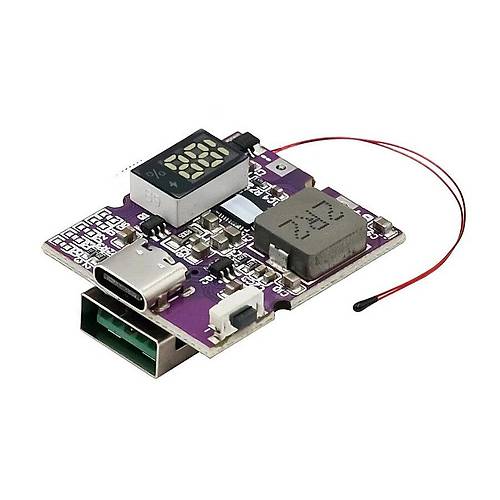 22,5W Type-C Li-ion 18650 Pil �arj Devresi - USB ��k��l� Powerbank Mod�l�