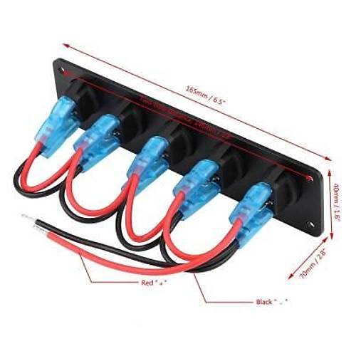 5'li ON-OFF Sar� Nokta I��kl� Anahtar Switch Panel 12V-24V