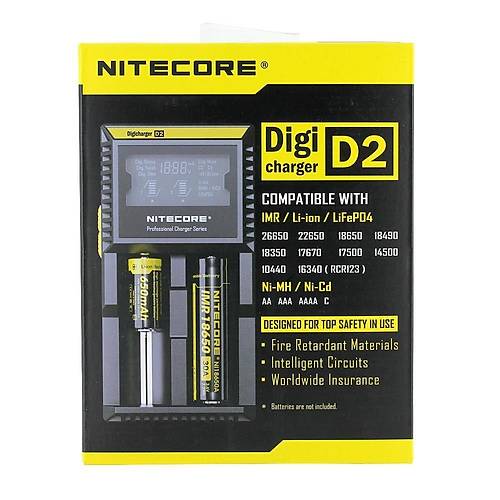 Nitecore D2 Digi Charger Li-ion / Ni-Cd / Ni-MH / LiFePO4 Dijital Pil �arj Cihaz�