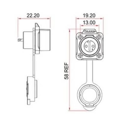 LP-12-J08SX-02-401 8-Pin Su Ge�irmez Konnekt�r - Di�i