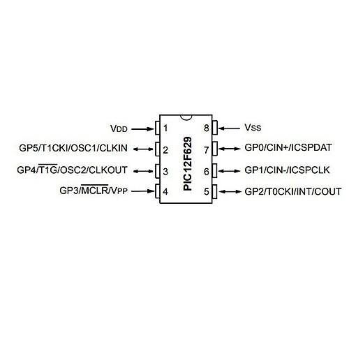 PIC12F629 I/SN Smd 8-Bit 20Mhz Mikrodenetleyici Soic-8