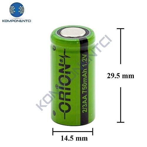 Orion 1.2V Ni-Mh 2/3AA 750mAh arj Edilebilir Pil