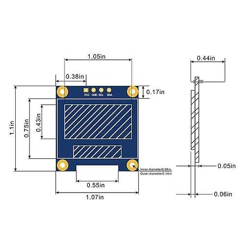 128x64 0.96 inch Oled Grafik Lcd SSD1306 4 Pin I2C