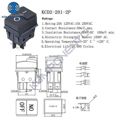 IC-106B Geni Iksz Sprge Anahtar 4P ON-OFF