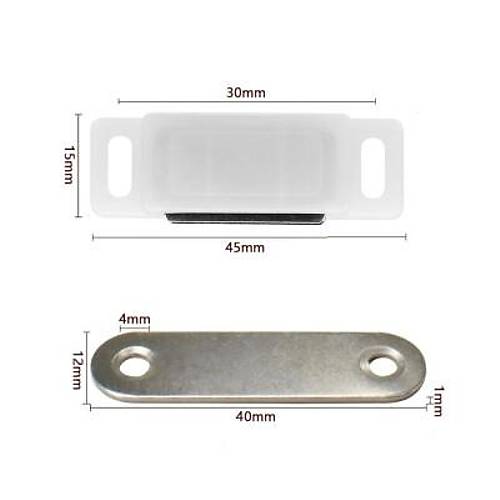 M�knat�sl� Plastik Mobilya Kapak Kilidi 31x15x14mm - Beyaz