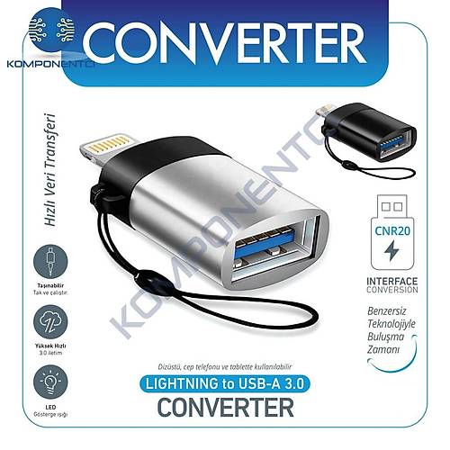 Divex Lightning�to USB D�n��t�r�c� OTG �evirici Adapt�r Gri DO-173