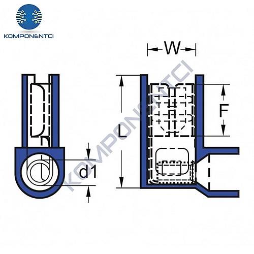 TFDEB - 1861 0.5-1.5mm2 Tam �zoleli Polyamid Bayrak Tip Terminal Kablo Ucu K�rm�z� 100 Adet