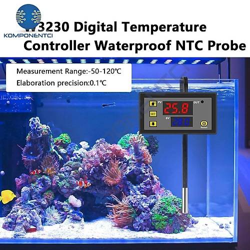 W3230 24V DC R�le ��k��l� Dijital Termostat S�cakl�k Kontrol Cihaz�