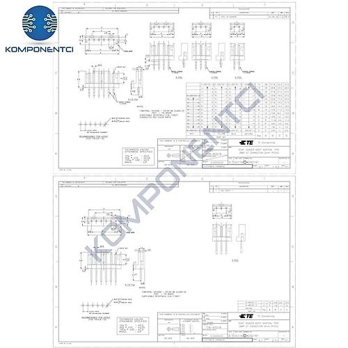 4 Pin AMP CT 2mm D�z Konnekt�r Erkek 292161-4
