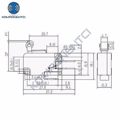 IC-172 Mikro Switch Makaral� K�sa KW7 3A 250VAC