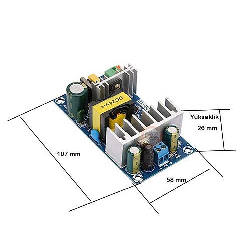 24V DC 4A 100W Anahtarlamal� G�� Kayna�� Kart� AC-DC 100W Mod�l