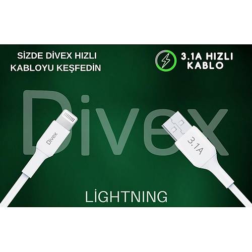 Divex 3.1A Lightning Hızlı Şarj Data Kablosu