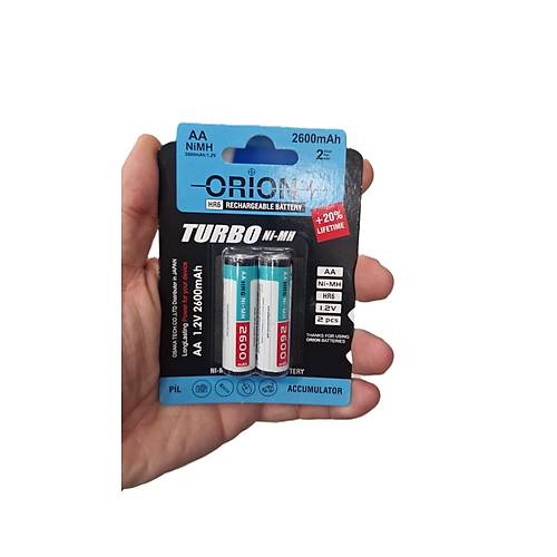 Orion AA 1.2V 2600mAh Ni-MH �arj Edilebilir Kalem Pil 2'li