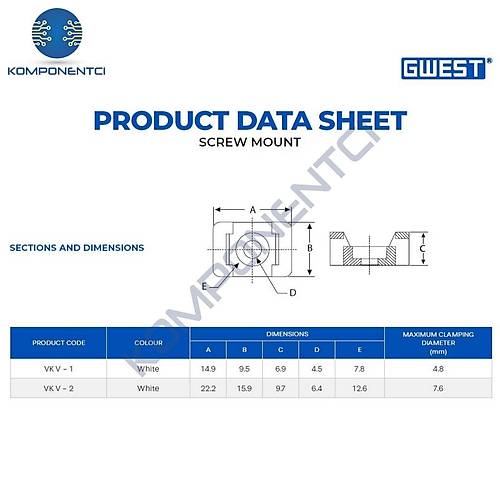 Gwest VK V-2 Vidal� Kro�e Beyaz 100 Adet