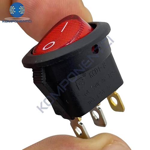 IC-131 Yuvarlak Ikl Anahtar On-Off 3P Krmz