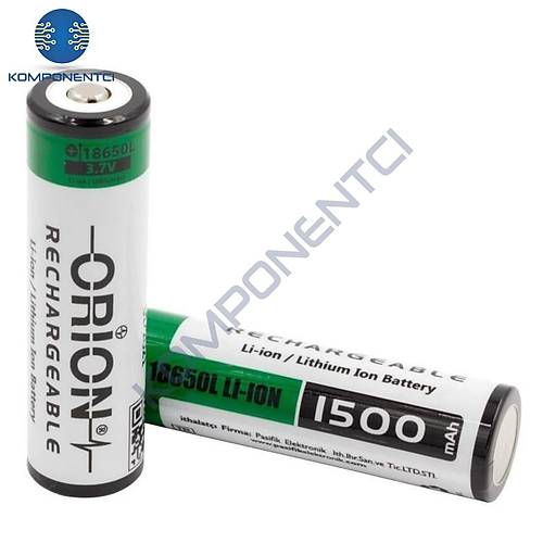 Orion 18650L 1500mAh 3.7V arj Edilebilir Li-ion Pil Bal