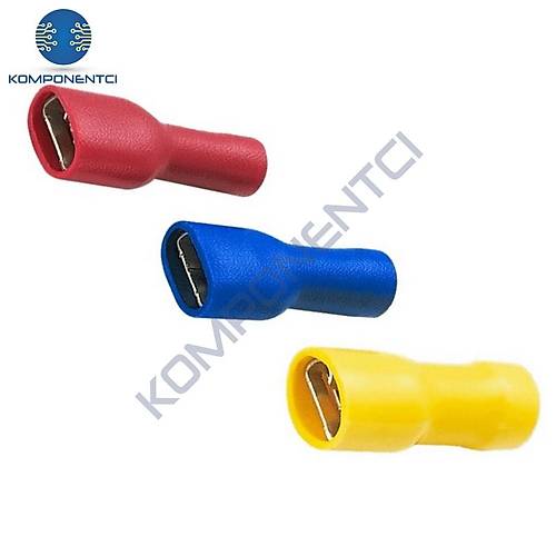 TPFD -�1638 0.5-1.5mm2 Tam �zoleli Di�i Faston Tip Kablo Ucu K�rm�z� - 100 Adet
