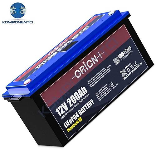 Orion Ak� LifePo4 12200B 12V 200aH Bluetooth Ekranl�