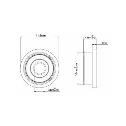 F623ZZ Flan�l� Rulman 3mm