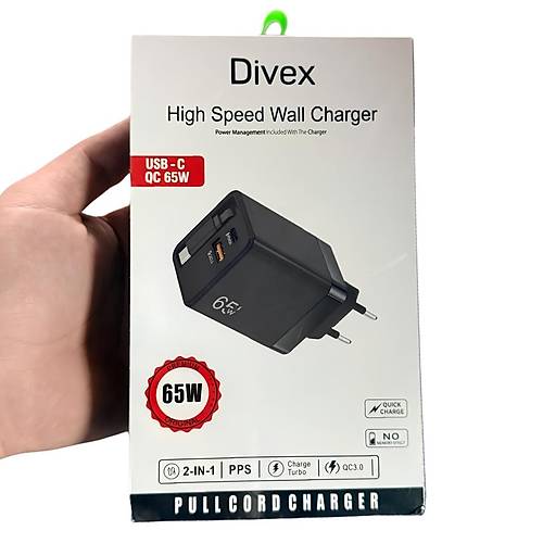 Divex USB-C 65W �ekmeli �arj Aleti DS-282
