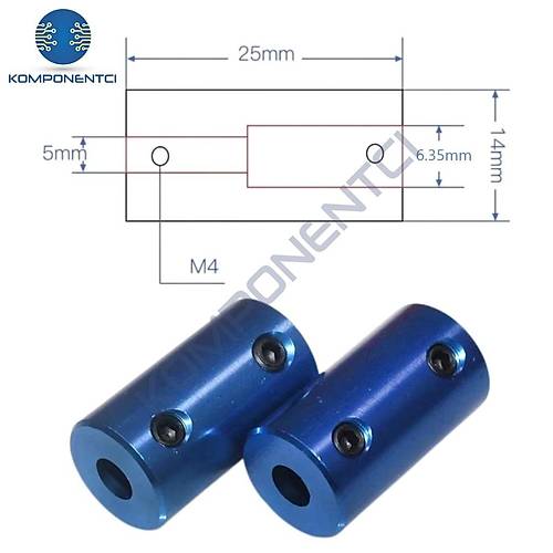 5x6.35mm Sabit Kaplin �aft 3D Printer Yaz�c�