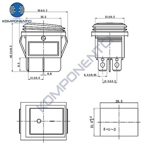 IC-106W Geni� I��ks�z K�r�kl� Anahtar On-Off 4P