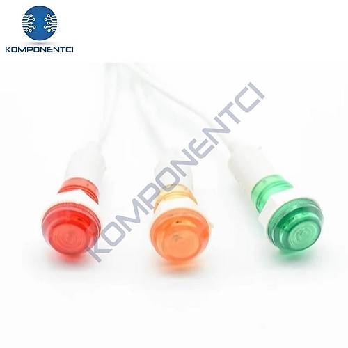 IC-227 10mm Sinyal Lambas Plastik Kablolu 220V Sar