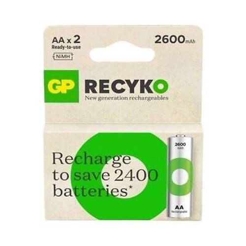 GP ReCyko+ 2'li 2600mAh AA �arj Edilebilir Pil