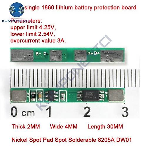 1S 3A BMS 18650 Lityum Pil Koruma Balans Devresi