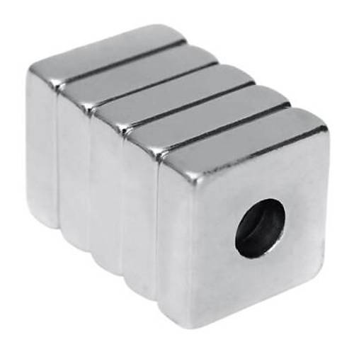15x15x5-4mm Hav�a Delikli Neodyum G��l� M�knat�s - Neodim Magnet