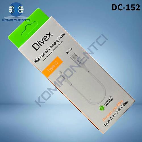 Divex 2.4A Type-C to USB H�zl� �arj Kablosu 25cm DC-152