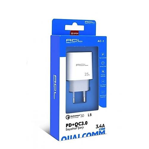 ACL L5 3.4A 25W 1xUSB-A 1xUSB-C Giri�li PD �arj Ba�l���