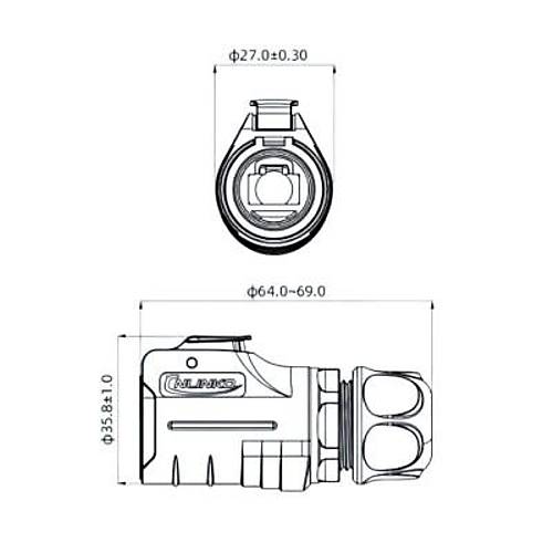LP-20-C/RJ45/015/PE-42-001 Su Ge�irmez Ethernet Konnekt�r� - Erkek