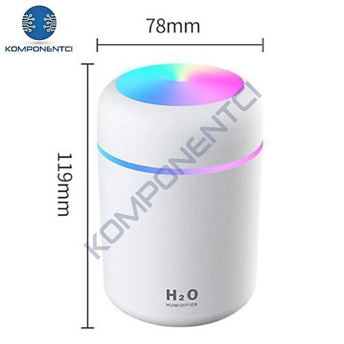 Divex�Renkli Led I��kl� Hava Nemlendirici USB Colorful Humidifier Beyaz H-17