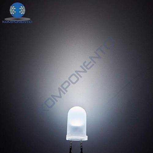 5mm Led Beyaz Diyot Diffused 1 Adet