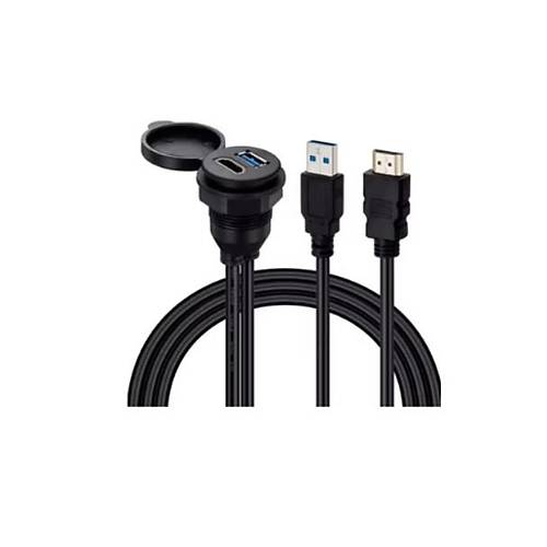 2 Ba�lant�l� G�mme Panel Montaj USB Uzatma Kablosu - 2 Metre